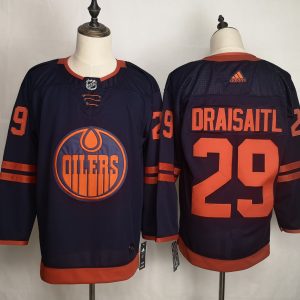 NHL Oilers #29 Leon Draisaitl Blue 50th anniversary Adidas Men Jersey