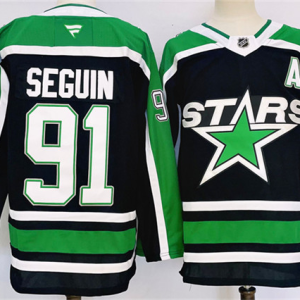 Men's Dallas Stars #91 Tyler Seguin Black 2024-25 Reverse Retro Stitched Jersey