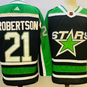 Men's Dallas Stars #21 Robertson 2022 Balck Reverse Retro 2.0 Jersey