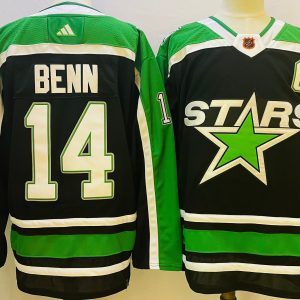 Men's Dallas Stars #14 Jamie Benn 2022 Balck Reverse Retro 2.0 Jersey