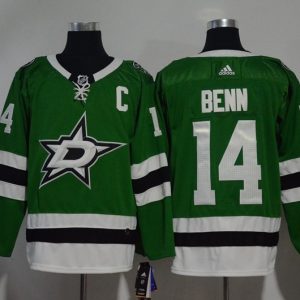 Men's Adidas Dallas Stars #14 Jamie Benn Green Stitched NHL Jersey