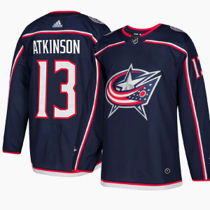 Men's Columbus Blue Jackets #13 Cam Atkinson Navy Stitched NHL Jersey