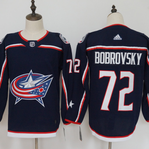 Men's Adidas Columbus Blue Jackets #72 Sergei Bobrovsky Navy Stitched NHL Jersey