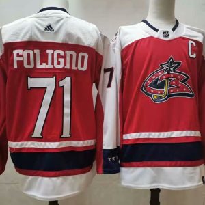 NHL Columbus Blue Jackets #71 Nick Foligno Red 2021 Retro Stitched Jersey