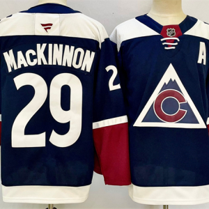 Men's Colorado Avalanche #29 Nathan MacKinnon Navy 2024-25 Alternate With A Patch Jersey