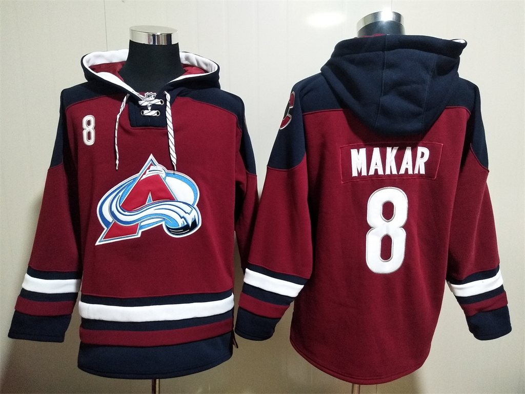Men's Colorado Avalanche #8 Cale Makar Burgundy Pullover NHL Hoodie