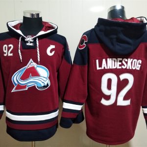 Colorado Avalanche #92 Gabriel Landeskog Burgundy Pullover NHL Hoodie