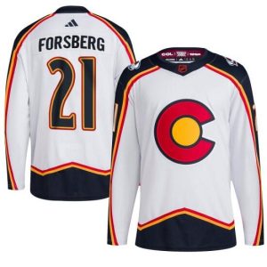 Men's Colorado Avalanche #21 Peter Forsberg White 2022-23 Reverse Jersey