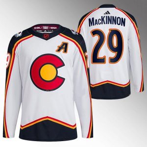 Men's Colorado Avalanche #29 Nathan MacKinnon White 2022-23 Reverse Jersey