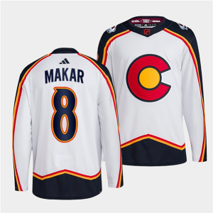 Men's Colorado Avalanche #8 Cale Makar White 2022-23 Reverse Jersey