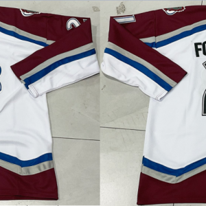 Men's Colorado Avalanche #21 Peter Forsberg White Throwback Hockey Jersey