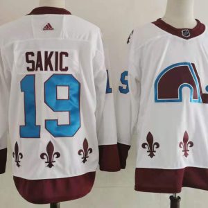 Men's Colorado Avalanche #19 Joe Sakic 2020-21 White Reverse Retro Stitched Jersey