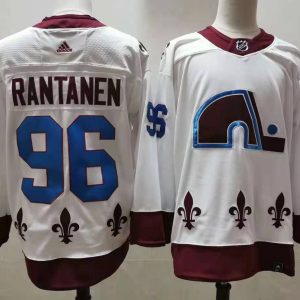 Men's Colorado Avalanche #96 Mikko Rantanen 2020-21 White Reverse Retro Stitched