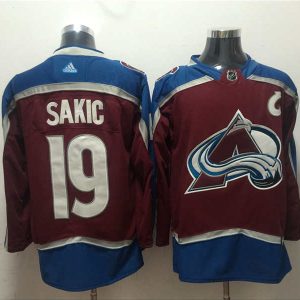 NHL Avalanche 19 Joe Sakic Red Adidas Men Jersey