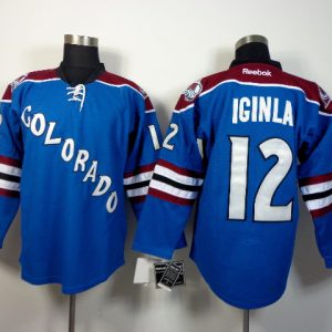 NHL Colorado Avalanche #12 Iginla Blue Red Jersey