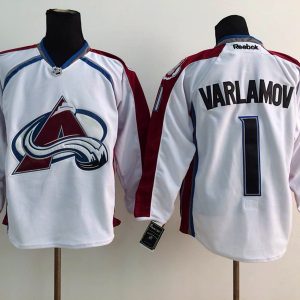 NHL Colorado Avalanche #1 Varlamov White Jersey