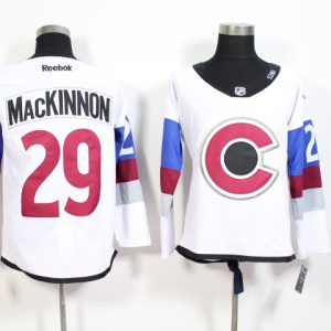 NHL Colorado Avalanche #29 MacKinnon White Jersey