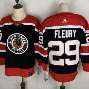 NHL Chicago Blackhawks #29 Fleury 2020-21 Black Reverse Retro Jersey