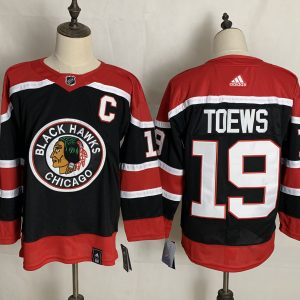 NHL Chicago Blackhawks #19 Jonathan Toews 2020-21 Black Reverse Retro Jersey