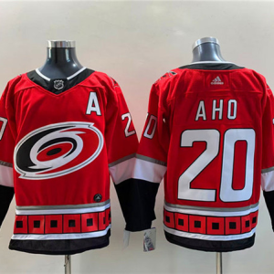 Men's Carolina Hurricanes #20 Sebastian Aho Red Stitched Jersey