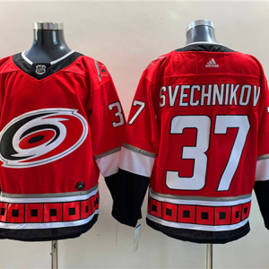Men's Carolina Hurricanes #37 Andrei Svechnikov Red Stitched Jersey
