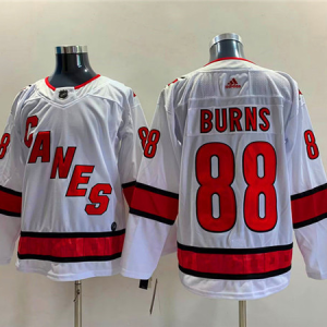 Men's Carolina Hurricanes #88 Brent Burns White Stitched Jersey