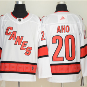 Men's Carolina Hurricanes #20 Sebastian Aho White Stitched NHL Jersey