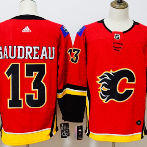 Men's Adidas Calgary Flames #13 Johnny Gaudreau Red Stitched NHL Jersey