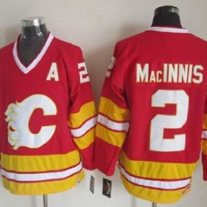 NHL Calgary Flames #2 MacINNIS Red Jersey with A Patch