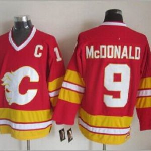 NHL Calgary Flames #9 McDonald Red Jersey with C Patch
