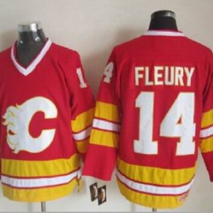 NHL Calgary Flames #14 Fleury Red Jersey
