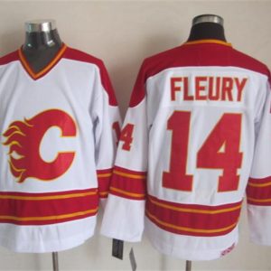 NHL Calgary Flames #14 Fleury White Jersey