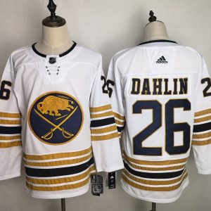 NHL Sabres #26 Rasmus Dahlin White 50th anniversary Adidas Men Jersey