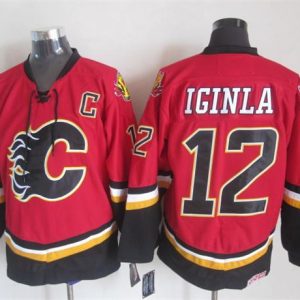 NHL Calgary Flames #12 Iginla Red Jersey with C Patch
