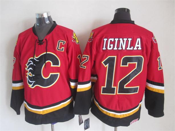 NHL Calgary Flames #12 Iginla Red Jersey with C Patch