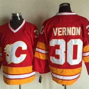 NHL Calgary Flames #30 Vernon Red Jersey