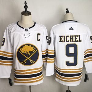 NHL Sabres #9 Jack Eichel White 50th anniversary Adidas Men Jersey