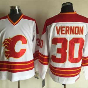 NHL Calgary Flames #30 Vernon White Jersey