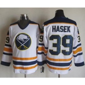 NHL Sabres 39 Dominik Hasek White CCM Throwback Men Jersey