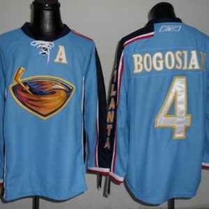 Bogosian jersey, Atlanta Thrashers #4 Embroidered NHL Blue Jersey