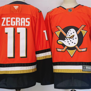 Men's Anaheim Ducks #11 Trevor Zegras Orange/Black 2024-25 Stitched Jersey
