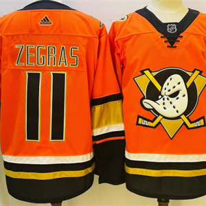 Men's Anaheim Ducks #11 Trevor Zegras Orange Stitched Jersey