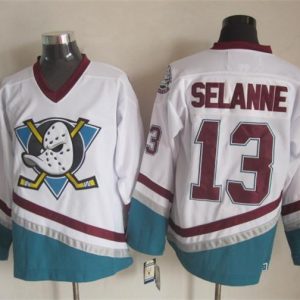 NHL Anaheim Ducks #13 Selanne White Jersey