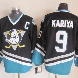 NHL Anaheim Ducks #9 Kariya Black Jersey with C Patch