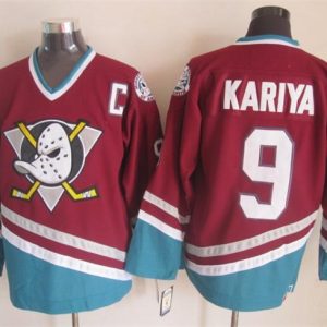 NHL Anaheim Ducks #9 Kariya Red Jersey with C Patch