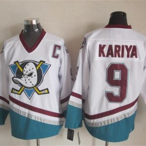 NHL Anaheim Ducks #9 Kariya White Jersey with C Patch