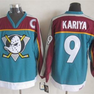 NHL Anaheim Ducks #9 Kariya Green Red Jersey with C Patch