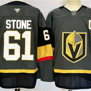 Men's Vegas Golden Knights #61 Mark Stone Grey 2024-25 Alternate With C Patch Stitched Jersey