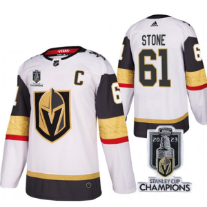 Men's Vegas Golden Knights #61 Mark Stone White 2023 Stanley Cup Champions Stitched Jersey