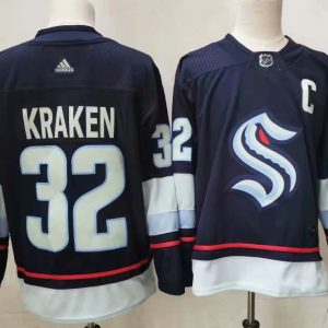 NHL Seattle Kraken #32 Kraken Navy Blue Adidas Jersey